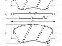 Set placute frana frana disc 0 986 494 563 BOSCH pentru Kia Rio Hyundai Accent Hyundai Solaris Hyundai Verna Hyundai I20 Kia Stonic