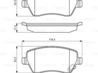 Set placute frana frana disc 0 986 494 573 BOSCH pentru Nissan March Nissan Micra Nissan Note