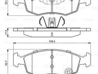 Set placute frana frana disc 0 986 494 687 BOSCH pentru Fiat Panda