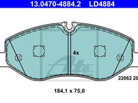 Set placute frana frana disc 13 0470-4884 2 ATE pentru Mercedes-benz V-class Mercedes-benz Vito