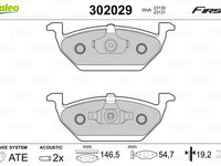 Set placute frana frana disc 302029 VALEO pentru Seat Ibiza Vw Jetta Vw Vento Skoda Octavia Vw Golf Skoda Fabia Skoda Roomster Seat Toledo Vw Polo Vw Caddy Vw Beetle Vw Novo Vw Up Seat Leon Seat Cordoba