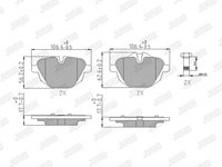 Set placute frana frana disc 573352J JURID pentru Bmw Seria 5 Bmw X3 Bmw Z4 Bmw I8 Bmw X4 Bmw Seria 7