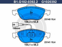 Set placute frana,frana disc ALFA ROMEO 156 (932) (1997 - 2005) GALFER B1.G102-0392.2 piesa NOUA