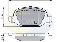 Set placute frana,frana disc ALFA ROMEO 156 (932) (1997 - 2005) COMLINE CBP01559 piesa NOUA