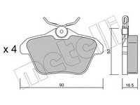 Set placute frana,frana disc ALFA ROMEO 156 (932) (1997 - 2005) METELLI 22-0113-0 piesa NOUA