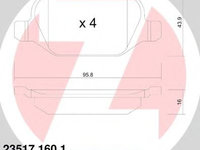 Set placute frana,frana disc ALFA ROMEO 156 (932) (1997 - 2005) ZIMMERMANN 23517.160.1 piesa NOUA