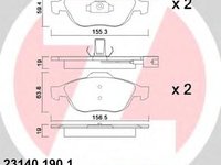 Set placute frana,frana disc ALFA ROMEO 156 (932), LANCIA LYBRA (839AX), LANCIA LYBRA SW (839BX) - ZIMMERMANN 23140.190.1