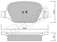 Set placute frana,frana disc ALFA ROMEO 156 Sportwagon (932) (2000 - 2006) METELLI 22-0324-1 piesa NOUA