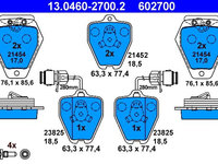 Set placute frana,frana disc ATE 13.0460-2700.2