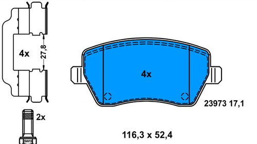 Set placute frana,frana disc ATE 13.0460-2709