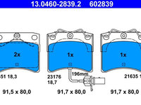 Set placute frana,frana disc ATE 13.0460-2839.2