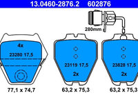 Set placute frana,frana disc ATE 13.0460-2876.2