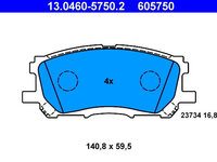 Set placute frana,frana disc ATE 13.0460-5750.2