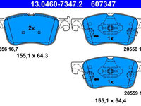 Set placute frana,frana disc ATE 13.0460-7347.2