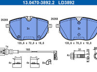 Set placute frana,frana disc ATE 13.0470-3892.2