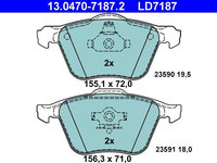 Set placute frana,frana disc ATE 13.0470-7187.2