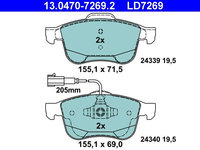 Set placute frana,frana disc ATE 13.0470-7269.2