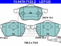 Set placute frana,frana disc AUDI A3 (8L1) (1996 - 2003) ATE 13.0470-7122.2