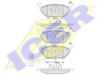 Set placute frana,frana disc AUDI A3 (8L1), SKODA OCTAVIA (1U2), VW GOLF Mk IV (1J1) - ICER 181349