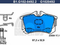 Set placute frana,frana disc AUDI A4 (8D2, B5) (1994 - 2001) GALFER B1.G102-0492.2 piesa NOUA