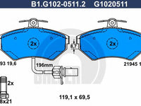 Set placute frana,frana disc AUDI A4 Avant (8D5, B5) (1994 - 2001) GALFER B1.G102-0511.2 piesa NOUA