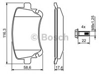 Set placute frana,frana disc AUDI A4 Cabriolet (8H7, B6, 8HE, B7) (2002 - 2009) BOSCH 0 986 494 303