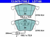 Set placute frana,frana disc AUDI ALLROAD (4BH, C5) (2000 - 2005) ATE 13.0470-7166.2 piesa NOUA