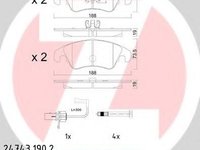 Set placute frana,frana disc AUDI Q5 (8R), AUDI A7 Sportback (4GA, 4GF), AUDI A6 (4G2, C7, 4GC) - ZIMMERMANN 24743.190.2