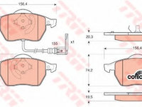 Set placute frana,frana disc AUDI TT Roadster (8N9) (1999 - 2006) TRW GDB1403