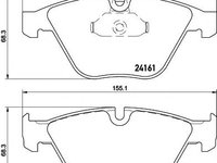 Set placute frana,frana disc BMW 3 limuzina (E90), BMW 3 Touring (E91), BMW 3 cupe (E92) - MINTEX MDB3133