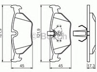 Set placute frana,frana disc BMW 5 (E39) (1995 - 2003) BOSCH 0 986 494 009