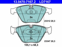 Set placute frana,frana disc BMW 5 (E60) (2003 - 2010) ATE 13.0470-7167.2