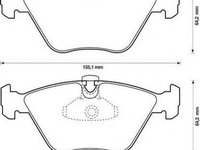 Set placute frana,frana disc BMW 5 limuzina (E39), BMW 5 Touring (E39), BMW 3 limuzina (E46) - JURID 571880J