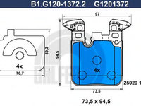 Set placute frana,frana disc BMW Seria 4 Gran Coupe (F36) (2014 - 2016) GALFER B1.G120-1372.2 piesa NOUA