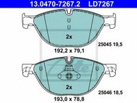 Set placute frana,frana disc BMW Seria 7 (F01, F02, F03, F04) (2008 - 2015) ATE 13.0470-7267.2 piesa NOUA