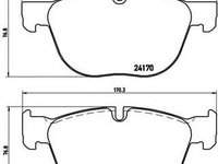 Set placute frana,frana disc BMW X5 (E70) (2007 - 2013) BREMBO P 06 049