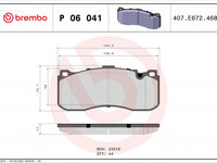 Set placute frana,frana disc BREMBO P 06 041