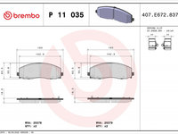 Set placute frana,frana disc BREMBO P 11 035