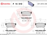 Set placute frana,frana disc BREMBO P 15 010