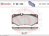 Set placute frana,frana disc BREMBO P 50 134