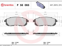 Set placute frana,frana disc BREMBO P 56 065