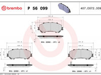 Set placute frana,frana disc BREMBO P 56 099