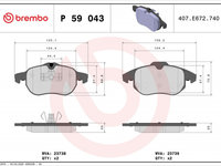 Set placute frana,frana disc BREMBO P 59 043