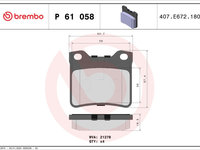 Set placute frana,frana disc BREMBO P 61 058