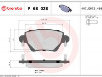 Set placute frana,frana disc BREMBO P 68 028