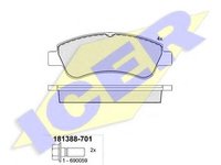 Set placute frana,frana disc Citroen BERLINGO I caroserie (M_), Citroen BERLINGO (MF), PEUGEOT RANCH caroserie (5) - ICER 181388-701