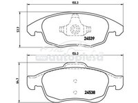 Set placute frana,frana disc CITROEN BERLINGO platou / sasiu (B9) (2008 - 2016) ITN 16-BP1489 piesa NOUA