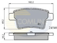 Set placute frana,frana disc CITROEN C4 Limuzina (2006 - 2016) COMLINE CBP01713 piesa NOUA