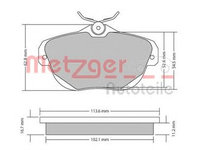 Set placute frana,frana disc CITROEN C6 (TD) (2005 - 2016) METZGER 1170653 piesa NOUA