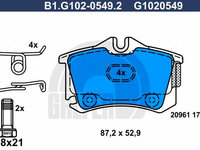 Set placute frana,frana disc CITROEN C8 (EA, EB) (2002 - 2016) GALFER B1.G102-0549.2 piesa NOUA